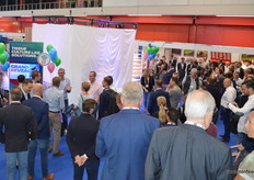 Plenty of people at 11 a.m. on Tuesday for the unveiling of a new machine by Viscon Group and ISO Group.